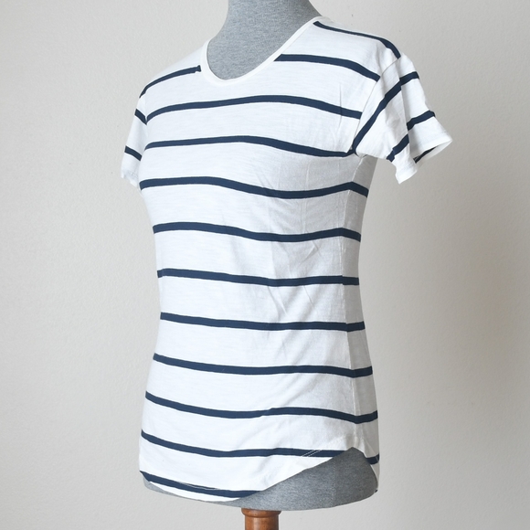 Madewell Whisper Cotton Crewneck Tee Creston Stripe T-Shirt Size XS - Picture 7 of 9